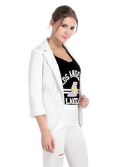 Kate Open Front Smart Casual White Blazer