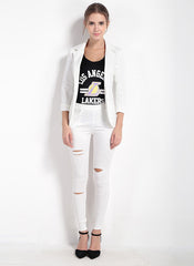 Kate Open Front Smart Casual White Blazer