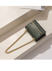 Meghan Structured Leather Mini Crossbody Bag in Green