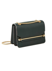 Meghan Structured Leather Mini Crossbody Bag in Green