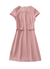 Amal Clooney Cap-sleeved Loose Fit Dress in Powder Pink