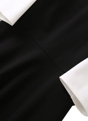 Taylor Swift Elbow-Sleeve Monochrome Fit-and-Flare Dress