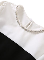 Taylor Swift Elbow-Sleeve Monochrome Fit-and-Flare Dress