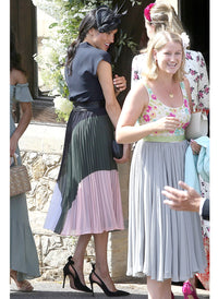Meghan Chiffon Black Top & Pleated Midi Skirt Co-Ord