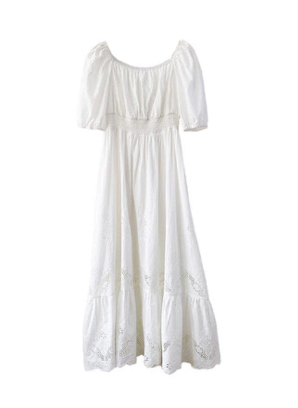 Victorian Square Neck Embroidered Cotton Tiered Peasant Dress Celebrity Designz Victorian Square Neck Embroidered Cotton Tiered Peasant Dress Celebrity Designz