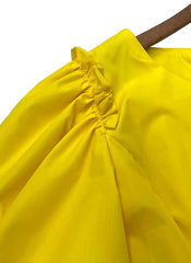 Asymmetric Cutout Waist Ruffled Mini Party Dress in Yellow