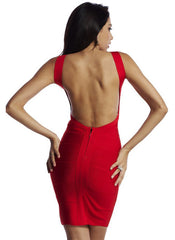 Petite Sweetheart Neckline Bandage Party Dress in Red