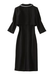 Amal Clooney Cocktail Jacket & Sleeveless Black Sheath Dress Set
