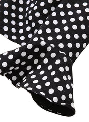 Amal Clooney Polka Dot Ruffled Peplum Jacket & Midi Skirt Set