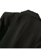 Amal Clooney Stitched Blazer Cigarette Trousers Set in Black