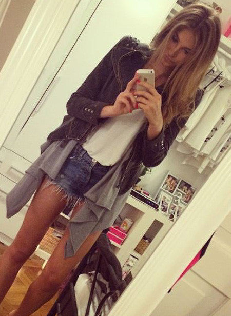 Vintage Wash Fitted Denim Jacket in Vintage Grey