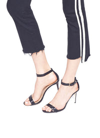 Chiara Ferragni Inspired Crop Step Frayed Jeans with Side Stripes