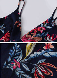 Strappy Floral Print Tie Back Playsuit
