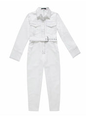 Emily Workwear Belted Jumpsuit - Off White