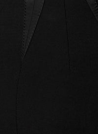 Folded Waist Off-The-Shoulder Little Black Dress