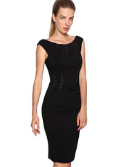 Folded Waist Off-The-Shoulder Little Black Dress