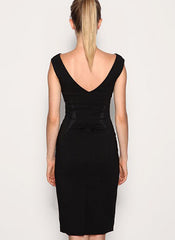 Folded Waist Off-The-Shoulder Little Black Dress