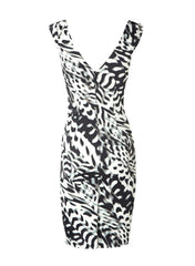 Low Back Sculpted Pencil Dress in Black & White