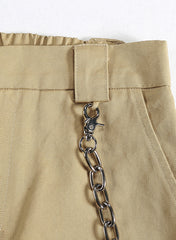 Emily High Waisted Relaxed-fit Chain Pants in Tan