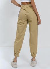 Emily High Waisted Relaxed-fit Chain Pants in Tan