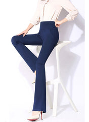 Jessica High Waist Flared Trousers in Navy
