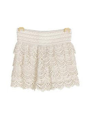 Scalloped Hem Crochet Lace Hot Pants