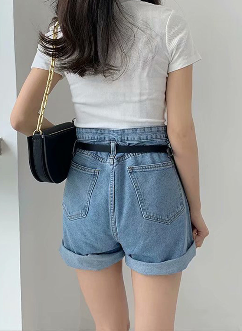 High waisted boyfriend jean shorts hotsell