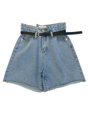 High Waisted Rolled Up Boyfriend Jean Shorts