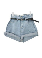 High Waisted Rolled Up Boyfriend Jean Shorts
