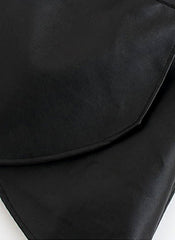Olivia Faux Leather Crisscross Angled Mini Skirt