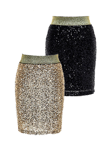 Sequinned Bodycon Fitted Party Mini Skirt