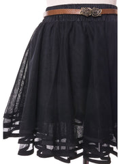 Tiered Ballerina Tutu Skater Skirt in Black