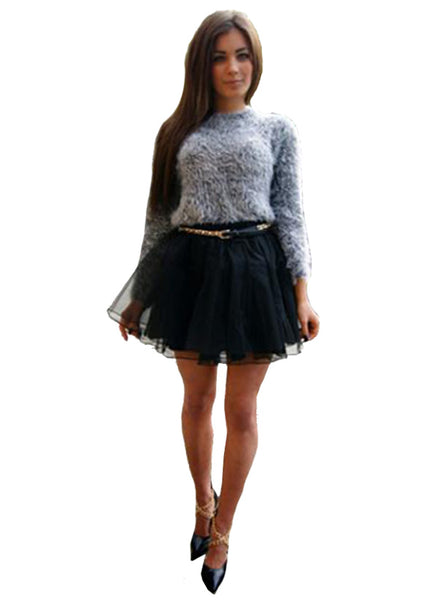 Tiered Ballerina Tutu Skater Skirt in Black