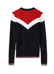 Long Sleeve Button Front Colour-block Sporty Cardigan