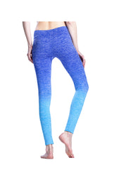 Ombré Seamless Compression Yoga Leggings in Blue