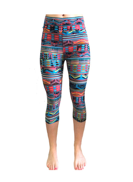 3/4 Tribal Print Yoga Leggings