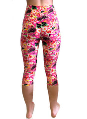 3/4 Floral Print Yoga Leggings