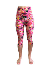 3/4 Floral Print Yoga Leggings