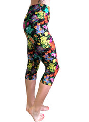 3/4 Floral Print Yoga Leggings