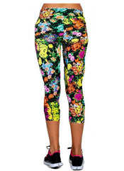 3/4 Floral Print Yoga Leggings