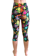3/4 Floral Print Yoga Leggings