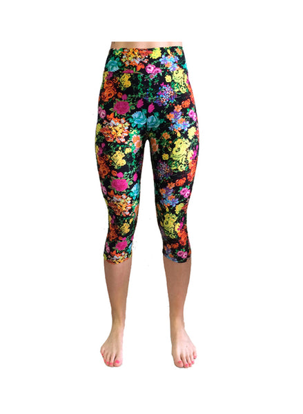 3/4 Floral Print Yoga Leggings