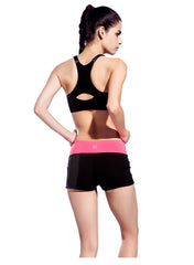 Tight Fitness Bomb Shorts with Contrast Waistband & Pouch