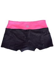 Tight Fitness Bomb Shorts with Contrast Waistband & Pouch