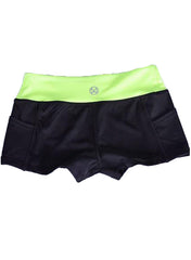 Tight Fitness Bomb Shorts with Contrast Waistband & Pouch
