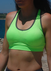Racer Back Seamless Sports Bra in Neon Green