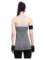 Seamless Workout Training Tee with T-back in Gray