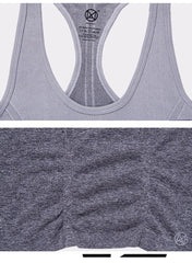 Seamless Workout Training Tee with T-back in Gray