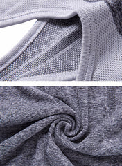 Seamless Workout Training Tee with T-back in Gray