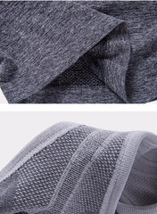 Seamless Workout Training Tee with T-back in Gray